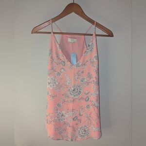 NWT Loft Women's Size Small Petite Floral Pink And Black Cami Top